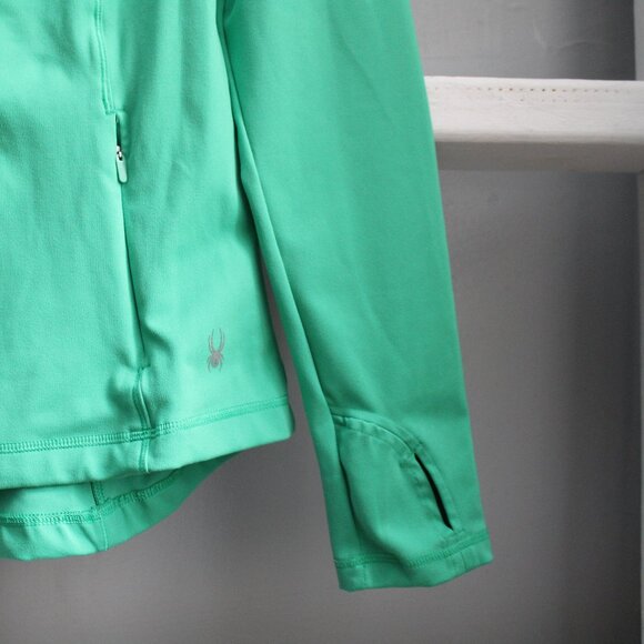 Spyder Women's Bright Green Full Zip Long Sleeve Athletic Jacket Size Medium - Picture 4 of 5